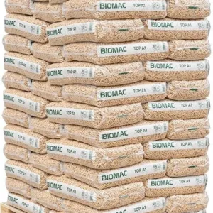 BIOMAC Holzpellets A1, Sackware auf Palette (65 x 15 kg) 0,60€/kg